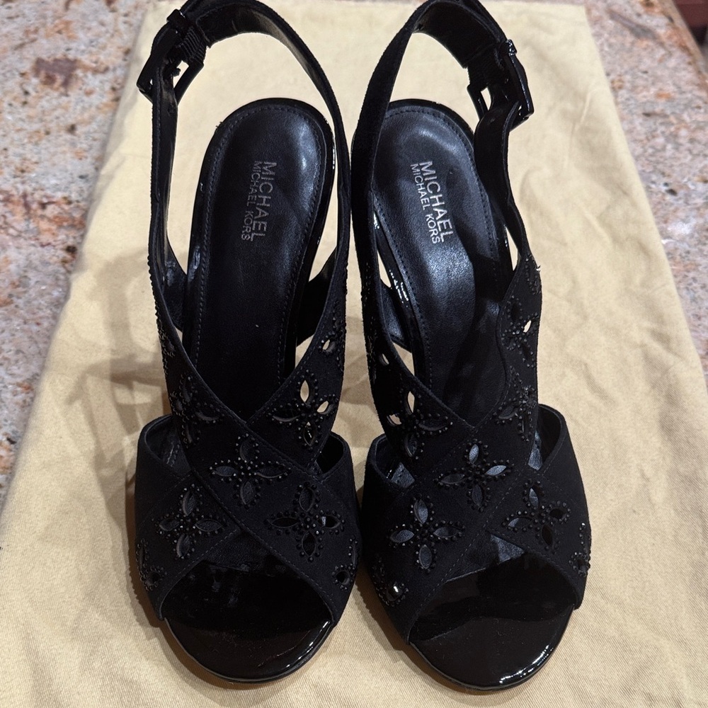 Michael Kors Black Slingback Heels